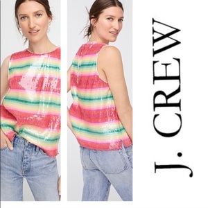 J. CREW SEQUIN RAINBOW TOP-GORGEOUS- NWT